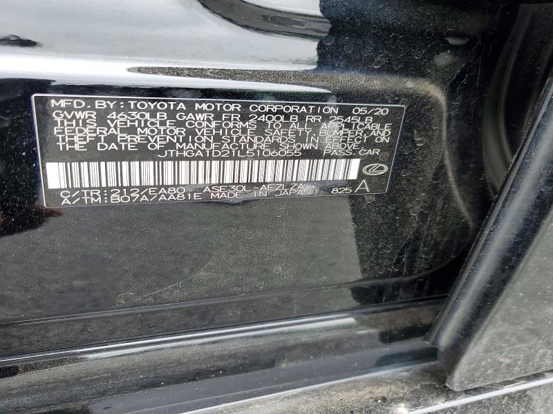 2020 Lexus Is მანქანა იყიდება აუქციონზე, vin: JTHGA1D21L5106055, აუქციონის ნომერი: 58759686
