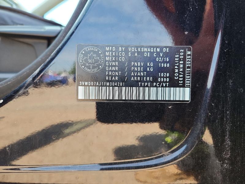 Продажа на аукционе авто 2015 Volkswagen Jetta, vin: 3VWD07AJ1FM304281, номер лота: 95587835