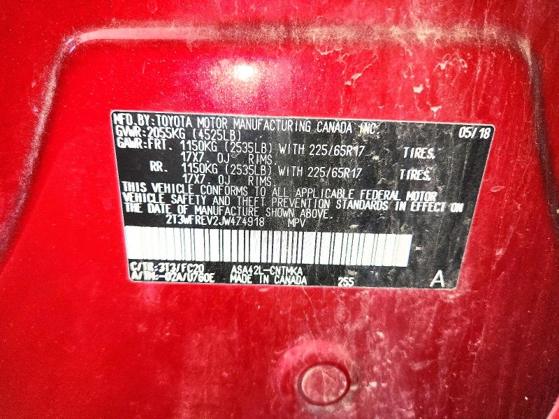 Aukcja sprzedaży 2018 Toyota Rav4, vin: 2T3WFREV2JW474918, numer aukcji: 57678386
