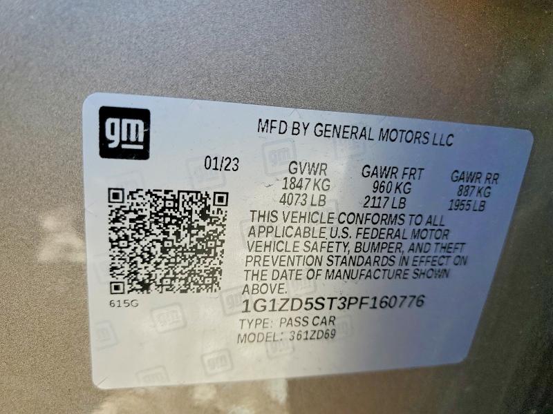 Aukcja sprzedaży 2023 Chevrolet Malibu, vin: 1G1ZD5ST3PF160776, numer aukcji: 56969636