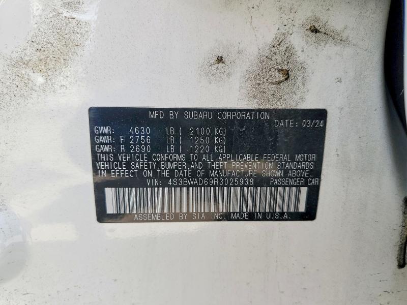 Продажа на аукционе авто 2024 Subaru Legacy, vin: 4S3BWAD69R3025938, номер лота: 55602726