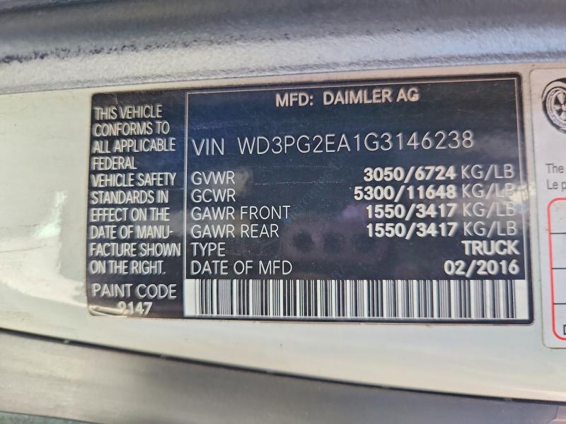 Aukcja sprzedaży 2016 Mercedes-benz Metris, vin: WD3PG2EA1G3146238, numer aukcji: 57758996