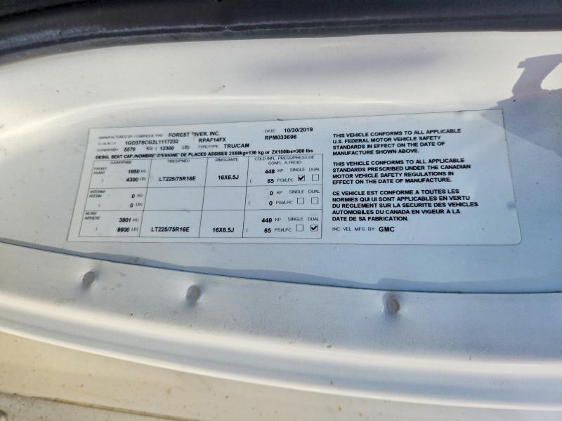 Aukcja sprzedaży 2020 Gmc Savana, vin: 1GD37SCG2L1117232, numer aukcji: 54688886