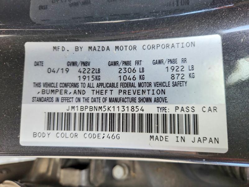Продаж на аукціоні авто 2019 Mazda 3, vin: JM1BPBNM5K1131854, номер лоту: 56146566