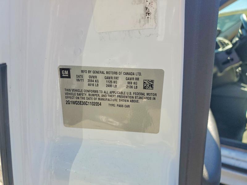 2012 Chevrolet Impala მანქანა იყიდება აუქციონზე, vin: 2G1WG5E36C1102054, აუქციონის ნომერი: 57512596