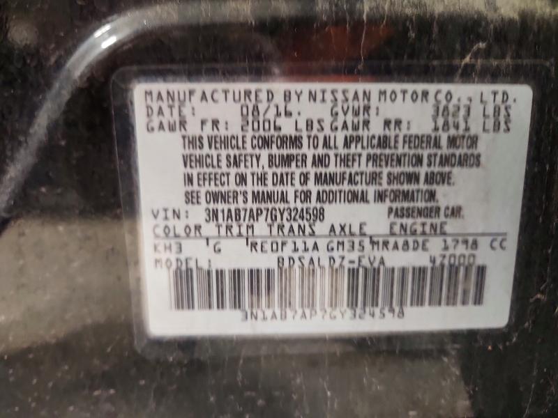 Aukcja sprzedaży 2016 Nissan Sentra, vin: 3N1AB7AP7GY324598, numer aukcji: 56752446