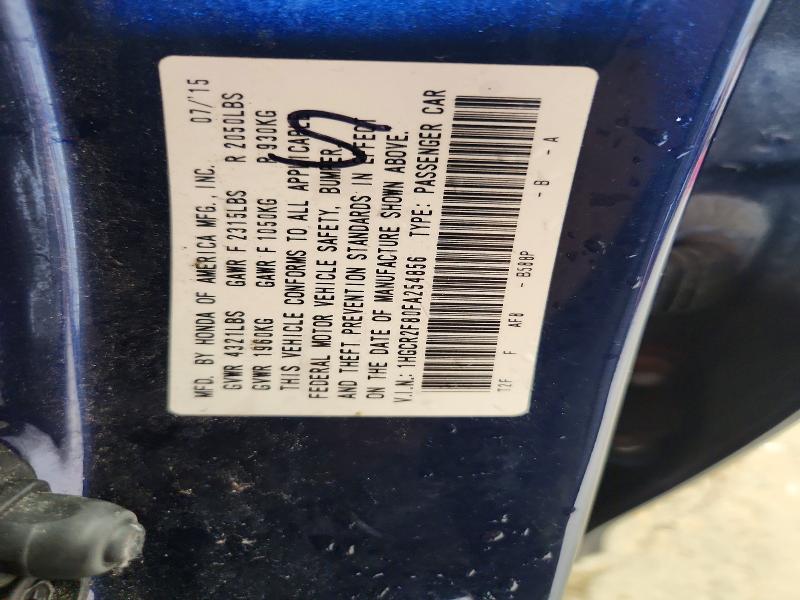 2015 Honda Accord მანქანა იყიდება აუქციონზე, vin: 1HGCR2F80FA254856, აუქციონის ნომერი: 57327206