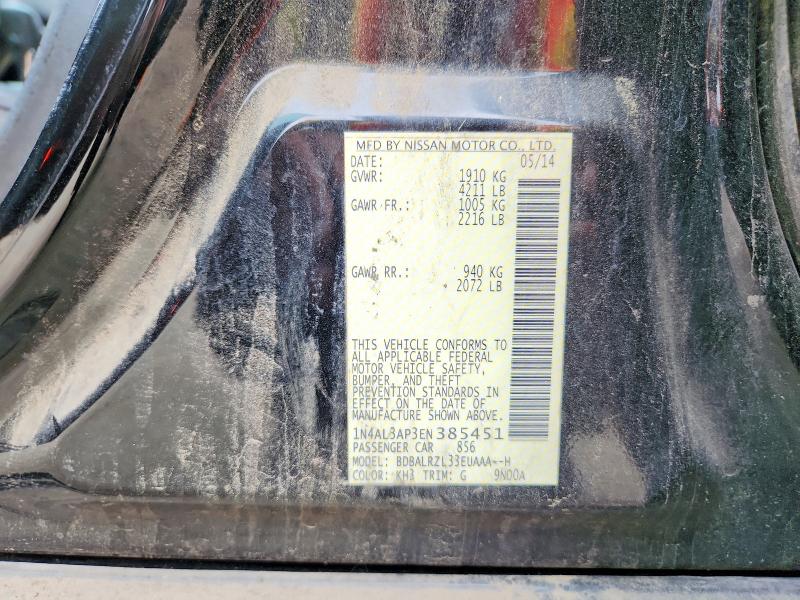 57412786 :رقم المزاد ، 1N4AL3AP3EN385451 vin ، 2014 Nissan Altima مزاد بيع