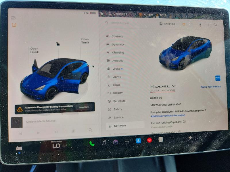 Продажа на аукционе авто 2022 Tesla Model Y, vin: 7SAYGDEF2NF443846, номер лота: 56546816