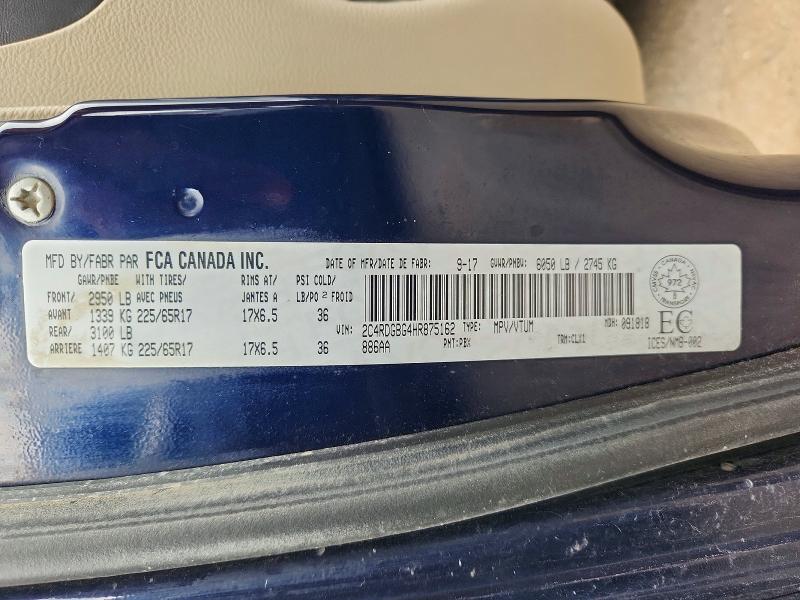 Aukcja sprzedaży 2017 Dodge Grand Caravan, vin: 2C4RDGBG4HR875162, numer aukcji: 57030016