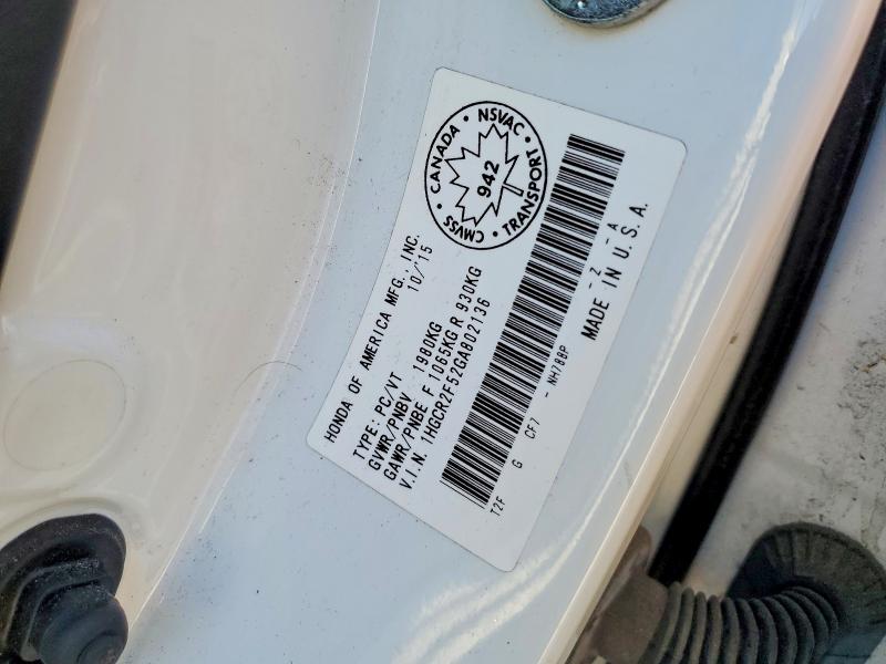 Aukcja sprzedaży 2016 Honda Accord, vin: 1HGCR2F52GA802136, numer aukcji: 55244626