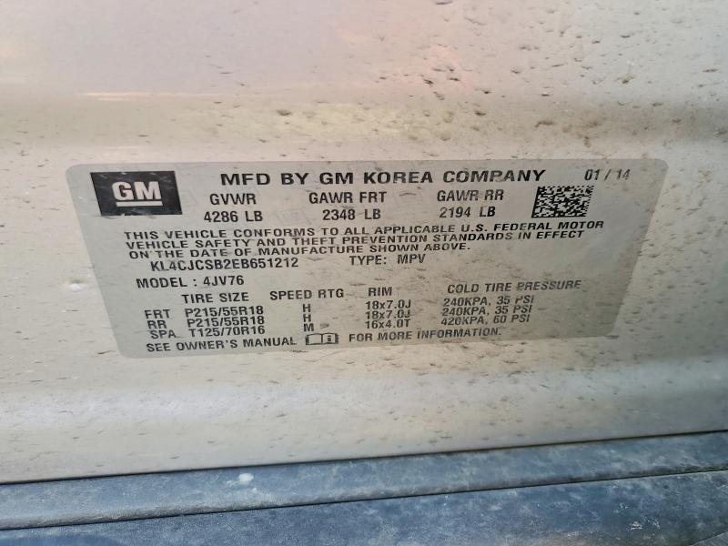 Продаж на аукціоні авто 2014 Buick Encore, vin: KL4CJCSB2EB651212, номер лоту: 59157476