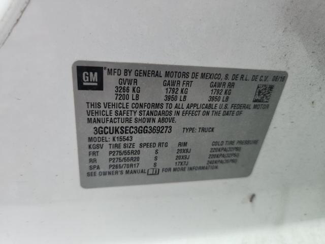 59139636 :رقم المزاد ، 3GCUKSEC3GG369273 vin ، 2016 Chevrolet Silverado مزاد بيع