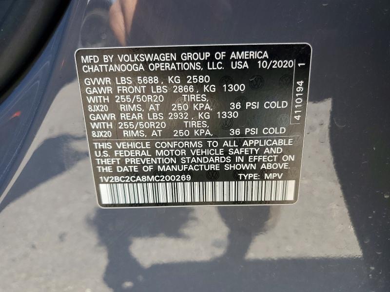 Aukcja sprzedaży 2021 Volkswagen Atlas Cross Sport, vin: 1V2BC2CA8MC200269, numer aukcji: 55749306