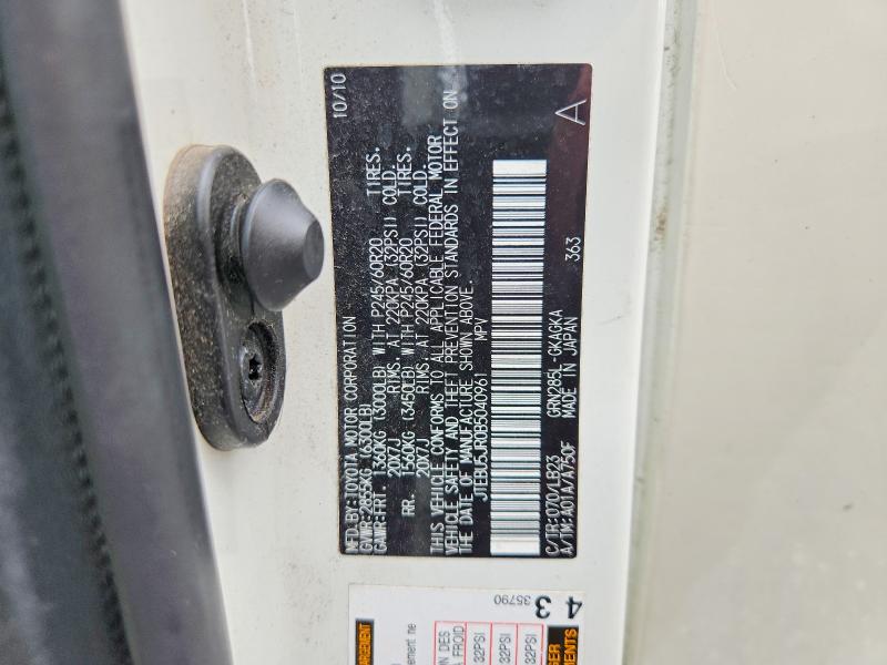 Aukcja sprzedaży 2011 Toyota 4runner, vin: JTEBU5JR0B5040961, numer aukcji: 58109206