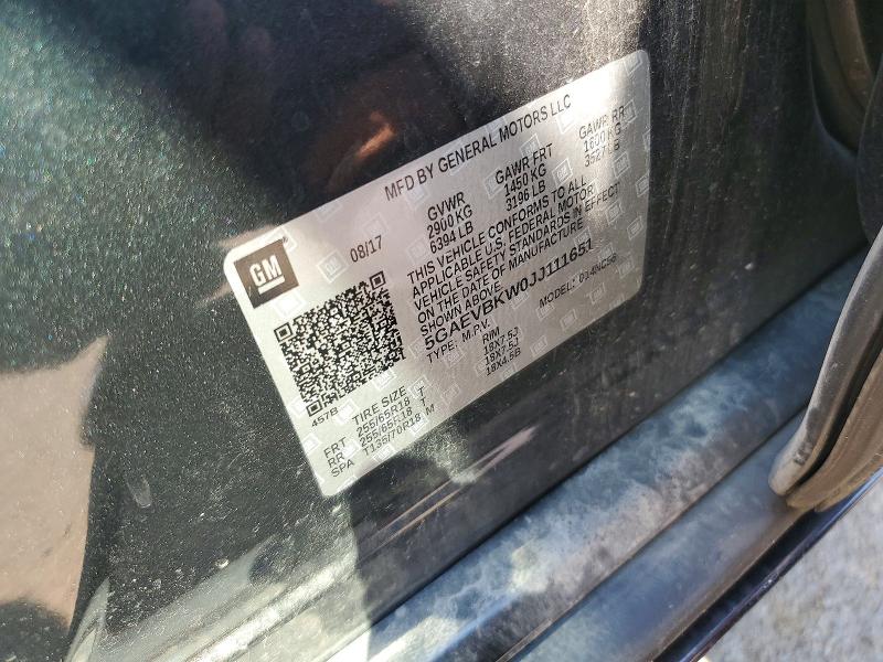 Aukcja sprzedaży 2018 Buick Enclave, vin: 5GAEVBKW0JJ111651, numer aukcji: 55605516
