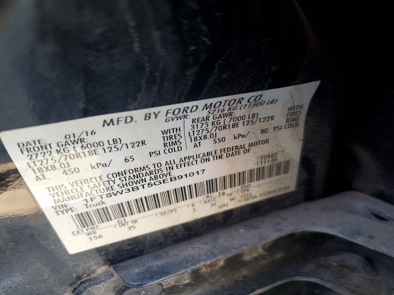 2016 Ford F350 მანქანა იყიდება აუქციონზე, vin: 1FT8W3BT5GEB91017, აუქციონის ნომერი: 56518546