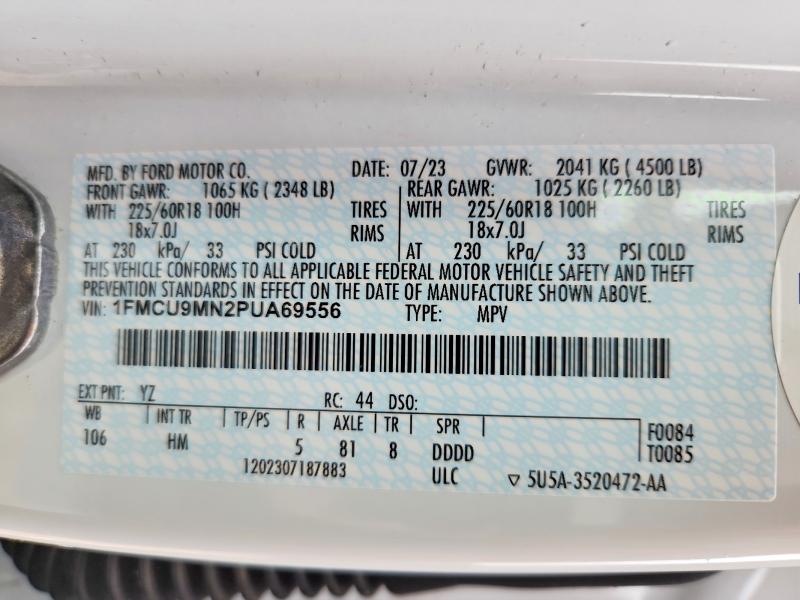 Aukcja sprzedaży 2023 Ford Escape, vin: 1FMCU9MN2PUA69556, numer aukcji: 56956826