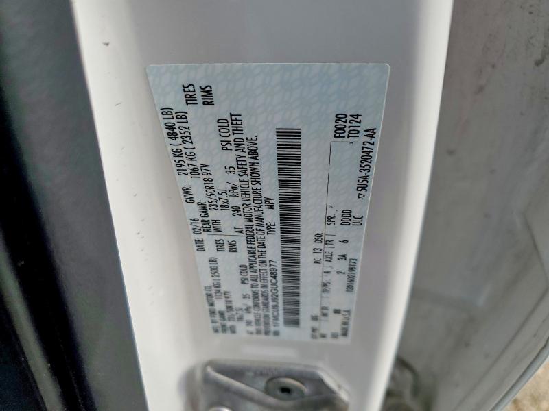 56570376 :رقم المزاد ، 1FMCU9J92GUC48977 vin ، 2016 Ford Escape مزاد بيع