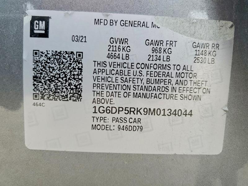 2021 Cadillac Ct5 მანქანა იყიდება აუქციონზე, vin: 1G6DP5RK9M0134044, აუქციონის ნომერი: 55502086