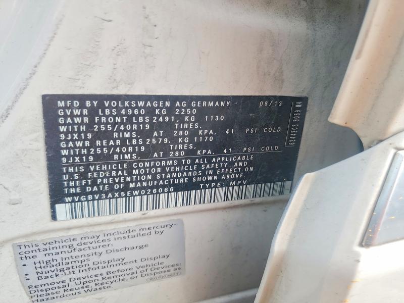 Продажа на аукционе авто 2014 Volkswagen Tiguan, vin: WVGBV3AX5EW026066, номер лота: 56831306