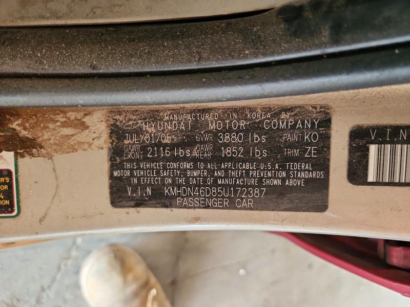 Aukcja sprzedaży 2005 Hyundai Elantra, vin: KMHDN46D85U172387, numer aukcji: 58780166