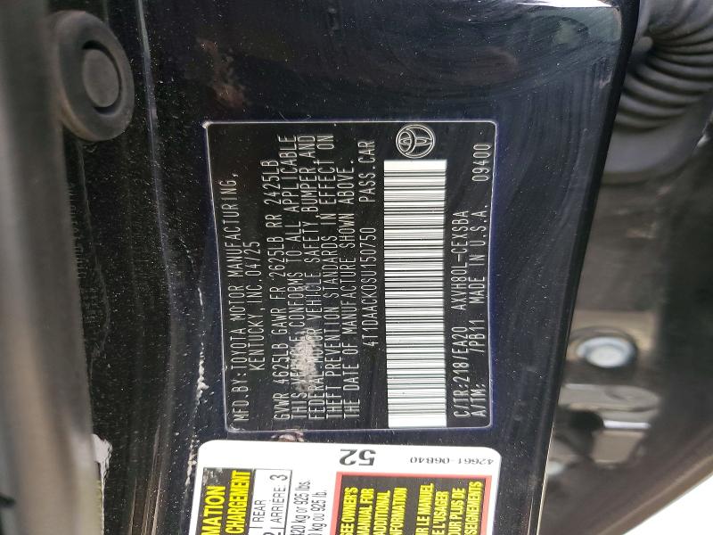 56480446 :رقم المزاد ، 4T1DAACK0SU150750 vin ، 2025 Toyota Camry مزاد بيع