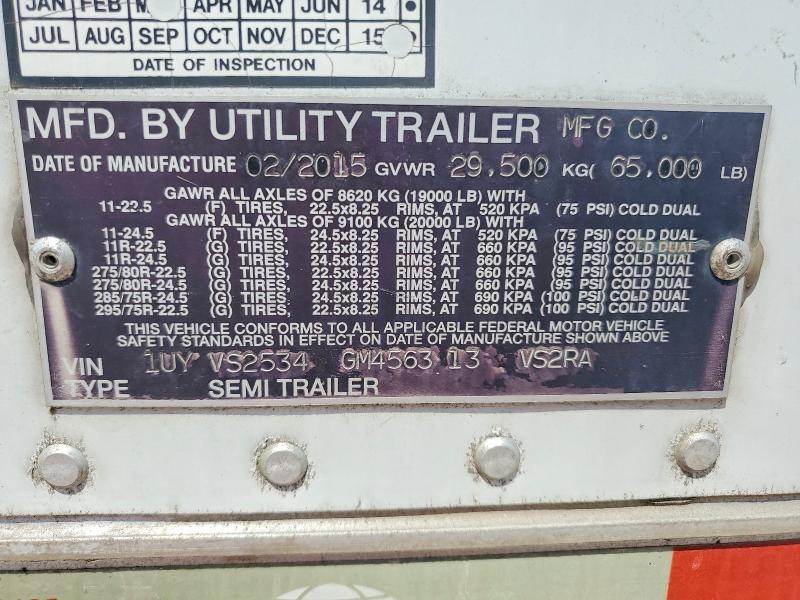 2015 Utility Trailer Vsra Reefe მანქანა იყიდება აუქციონზე, vin: 1UYVS2534GM456313, აუქციონის ნომერი: 59064156