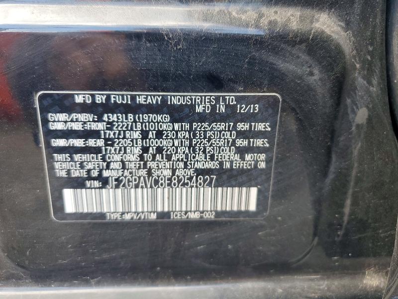 2014 Subaru Xv Crosstrek მანქანა იყიდება აუქციონზე, vin: JF2GPAVC8E8254827, აუქციონის ნომერი: 57336416