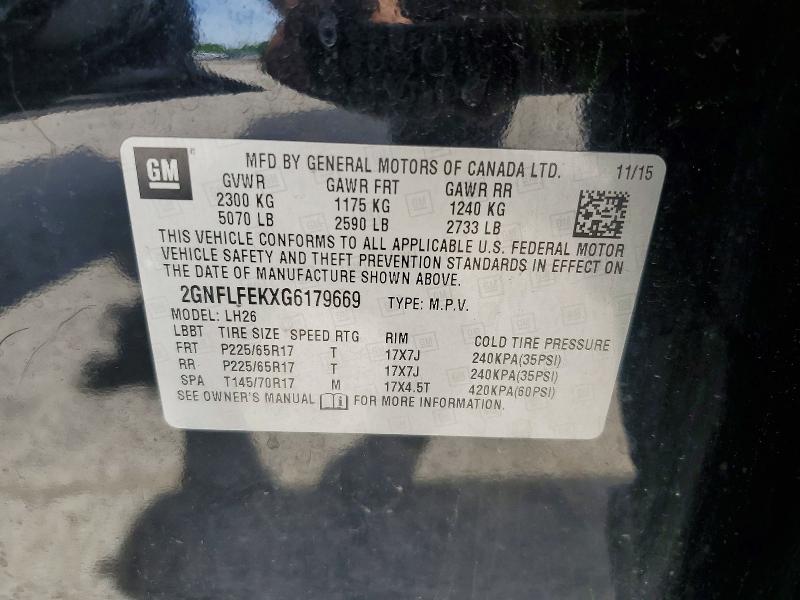 Продаж на аукціоні авто 2016 Chevrolet Equinox, vin: 2GNFLFEKXG6179669, номер лоту: 55244836