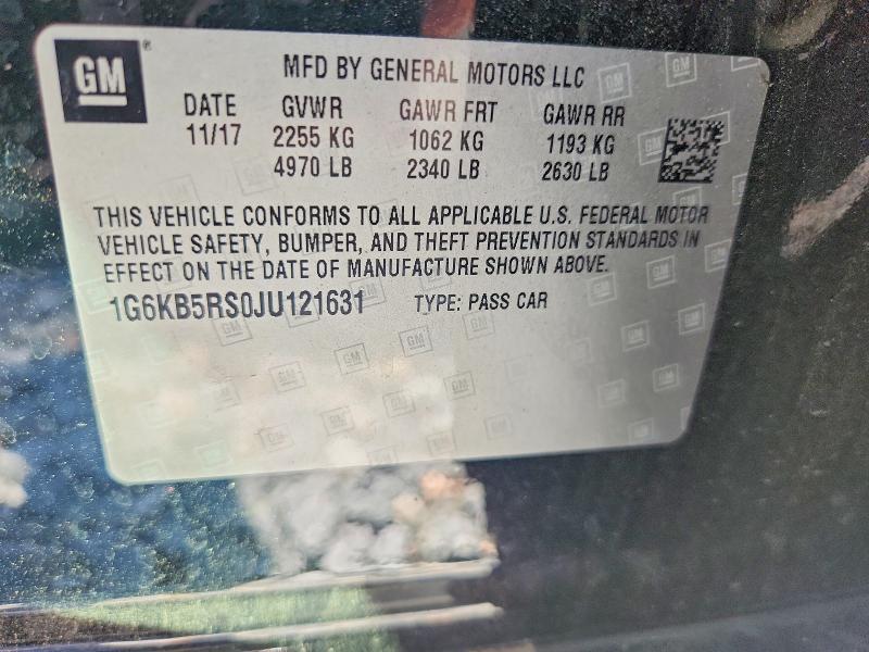 2018 Cadillac Ct6 მანქანა იყიდება აუქციონზე, vin: 1G6KB5RS0JU121631, აუქციონის ნომერი: 58132726