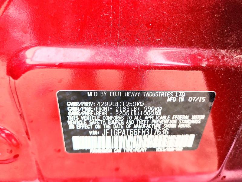 2015 Subaru Impreza მანქანა იყიდება აუქციონზე, vin: JF1GPAT66FH317636, აუქციონის ნომერი: 58492076