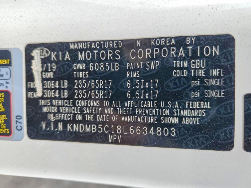 56492526 :رقم المزاد ، KNDMB5C18L6634803 vin ، 2020 Kia Sedona مزاد بيع