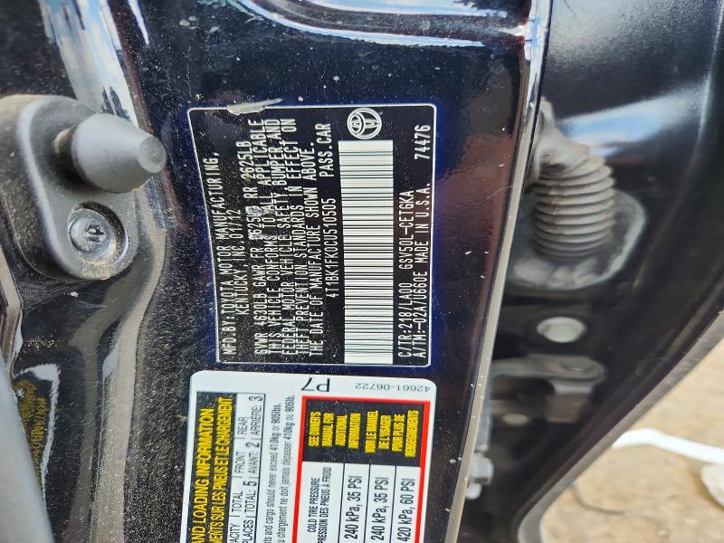 Продажа на аукционе авто 2012 Toyota Camry, vin: 4T1BK1FK0CU510505, номер лота: 59072746
