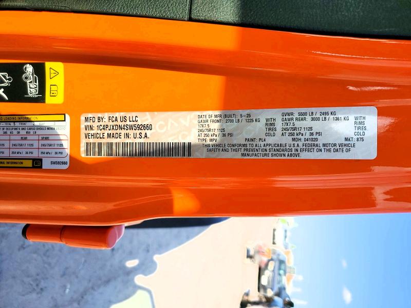 Продажа на аукционе авто 2025 Jeep Wrangler, vin: 1C4PJXDN4SW592660, номер лота: 59245226