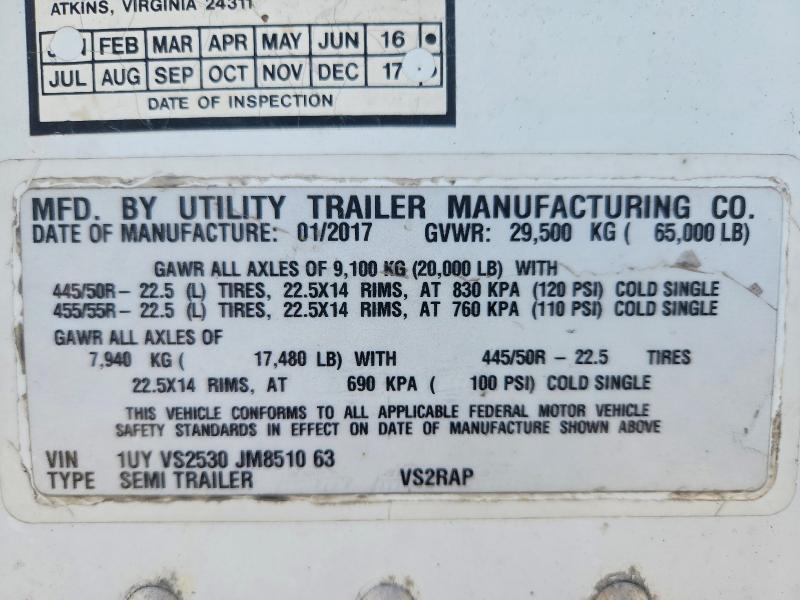 Продаж на аукціоні авто 2018 Utility '53 Trailers, vin: 1UYVS2530JM851063, номер лоту: 85992145