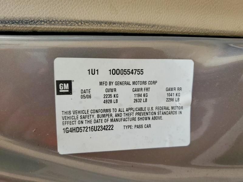 Aukcja sprzedaży 2006 Buick Lucerne, vin: 1G4HD57216U234222, numer aukcji: 57646696
