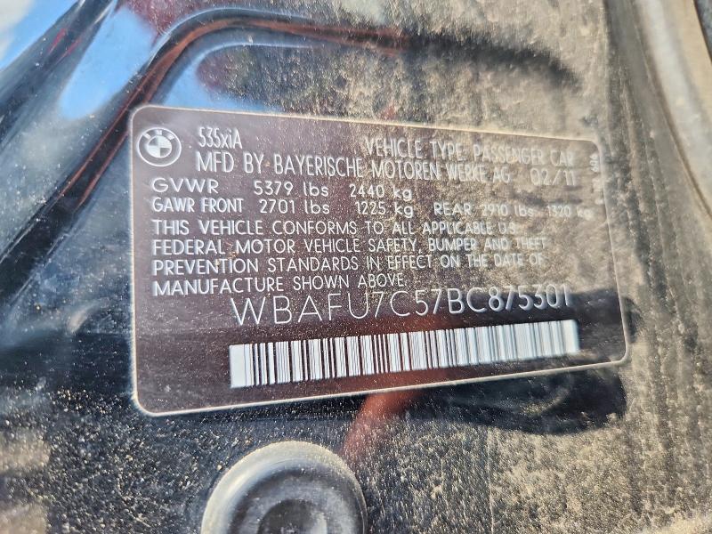 Продажа на аукционе авто 2011 Bmw 535, vin: WBAFU7C57BC875301, номер лота: 57002296