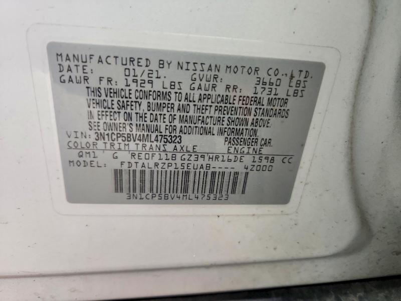 Aukcja sprzedaży 2021 Nissan Kicks, vin: 3N1CP5BV4ML475323, numer aukcji: 56249116