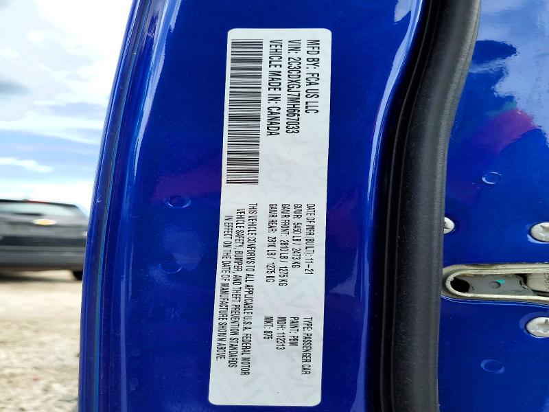55314686 :رقم المزاد ، 2C3CDXGJ7MH667033 vin ، 2021 Dodge Charger مزاد بيع
