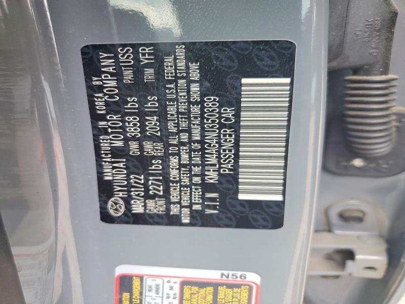 Aukcja sprzedaży 2022 Hyundai Elantra, vin: KMHLM4AG4NU350389, numer aukcji: 56775376
