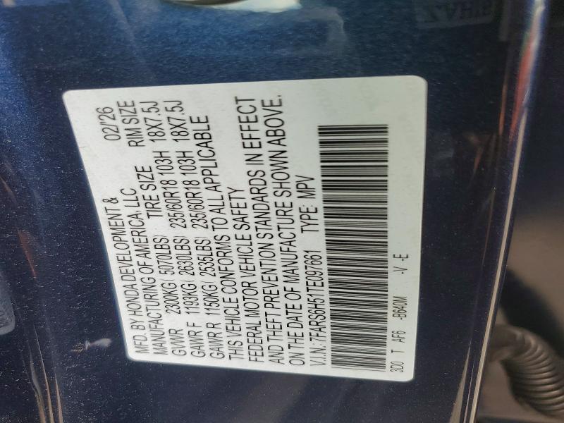 Aukcja sprzedaży 2026 Honda Cr-v, vin: 7FARS6H51TE097661, numer aukcji: 57888016