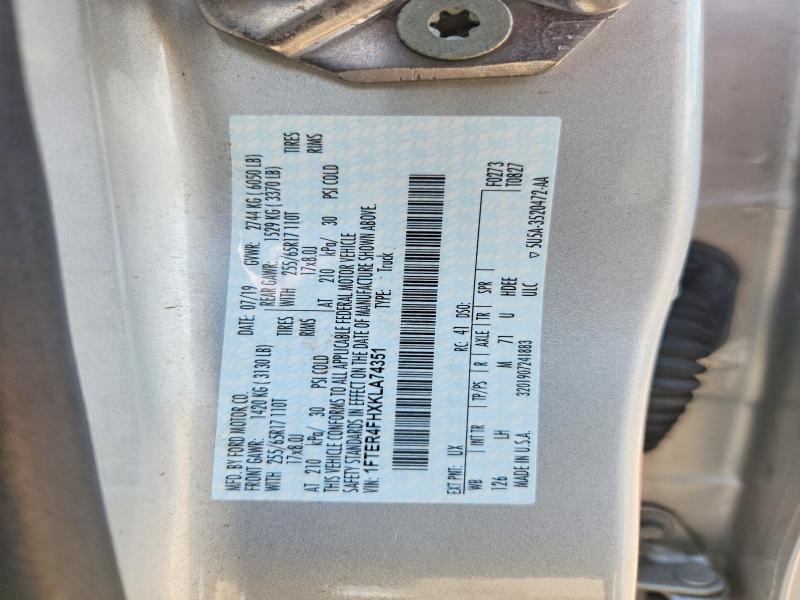 2019 Ford Ranger მანქანა იყიდება აუქციონზე, vin: 1FTER4FHXKLA74351, აუქციონის ნომერი: 58357676