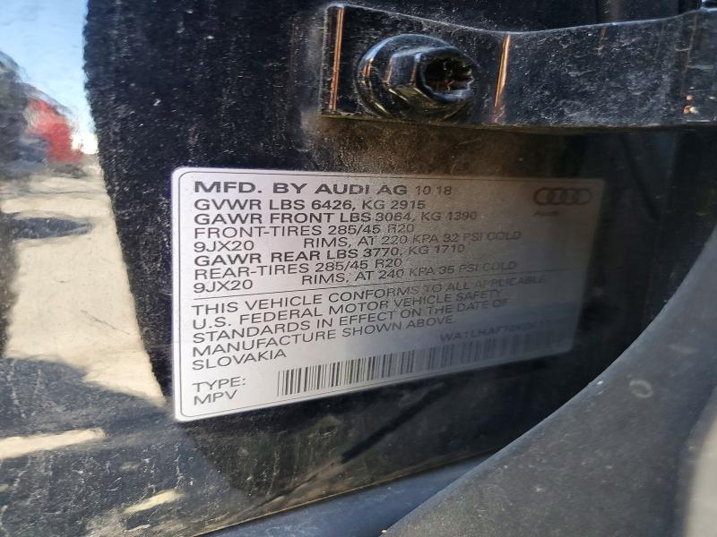 56812796 :رقم المزاد ، WA1LHAF70KD017760 vin ، 2019 Audi Q7 مزاد بيع