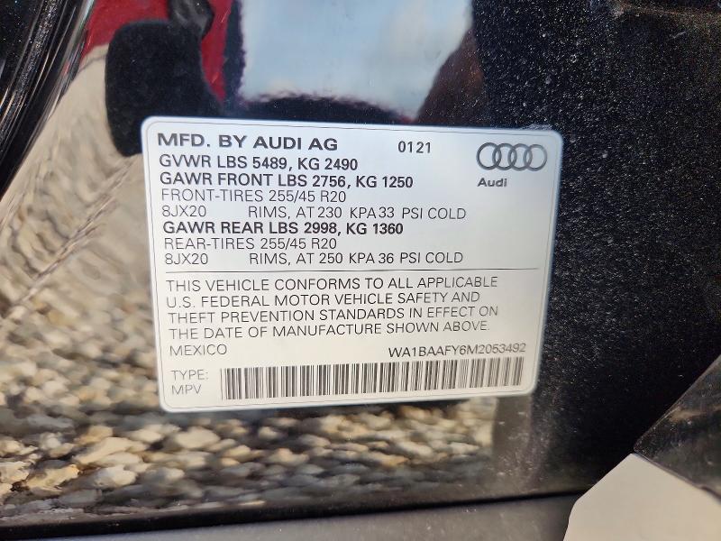 Aukcja sprzedaży 2021 Audi Q5, vin: WA1BAAFY6M2053492, numer aukcji: 57065286
