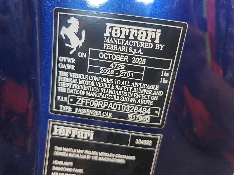 57857176 :رقم المزاد ، ZFF09RPA0T0328484 vin ، 2026 Ferrari Roma Spider مزاد بيع