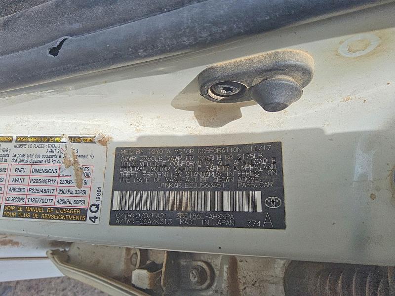 Aukcja sprzedaży 2018 Toyota Corolla Im, vin: JTNKARJE2JJ563451, numer aukcji: 57811876