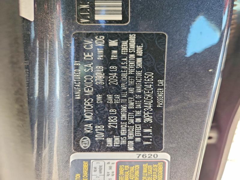 Продаж на аукціоні авто 2019 Kia Forte, vin: 3KPF34AD5KE041650, номер лоту: 55950376