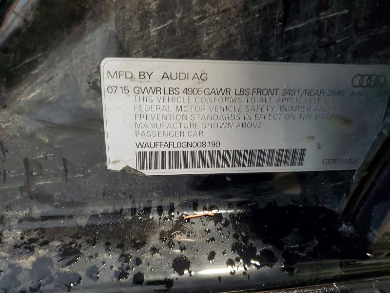 58198366 :رقم المزاد ، WAUFFAFL0GN008190 vin ، 2016 Audi A4 مزاد بيع