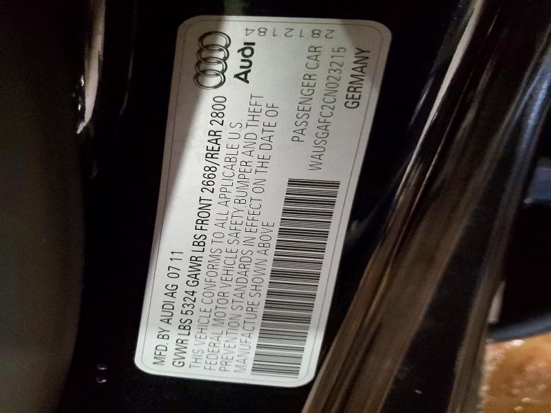 Продажа на аукционе авто 2012 Audi A7, vin: WAUSGAFC2CN023215, номер лота: 57691066